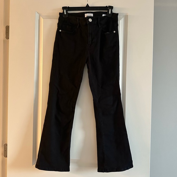 Frame Lecrop Mini Boot Black Jeans - Picture 1 of 3